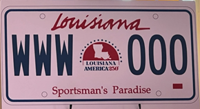 Louisiana License Plate Format and Design Louisiana License Plate Format and Design